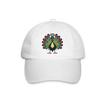 Peacock Bird Halloween Comic Funny - Baseball Cap - white/white - Front