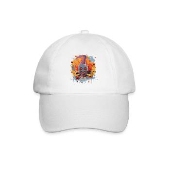 Colorful clown with top hat - Baseball Cap - white/white - Front