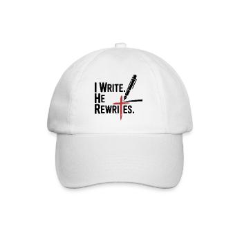 I Write He Rewrites Glauben Jesus - Baseballkappe - Weiß/Weiß - Vorne