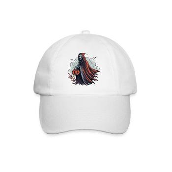 Faucheuse d'Halloween avec citrouille - Casquette classique - blanc/blanc - Devant
