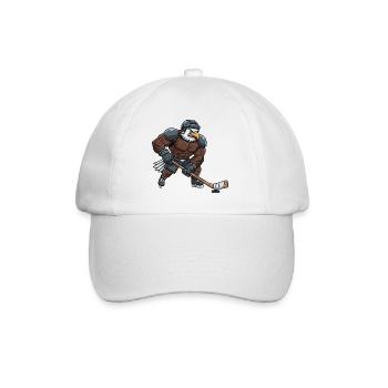 Starker Adler Eishockeyspieler mit Herrchen Cool - Baseballkappe - Weiß/Weiß - Vorne