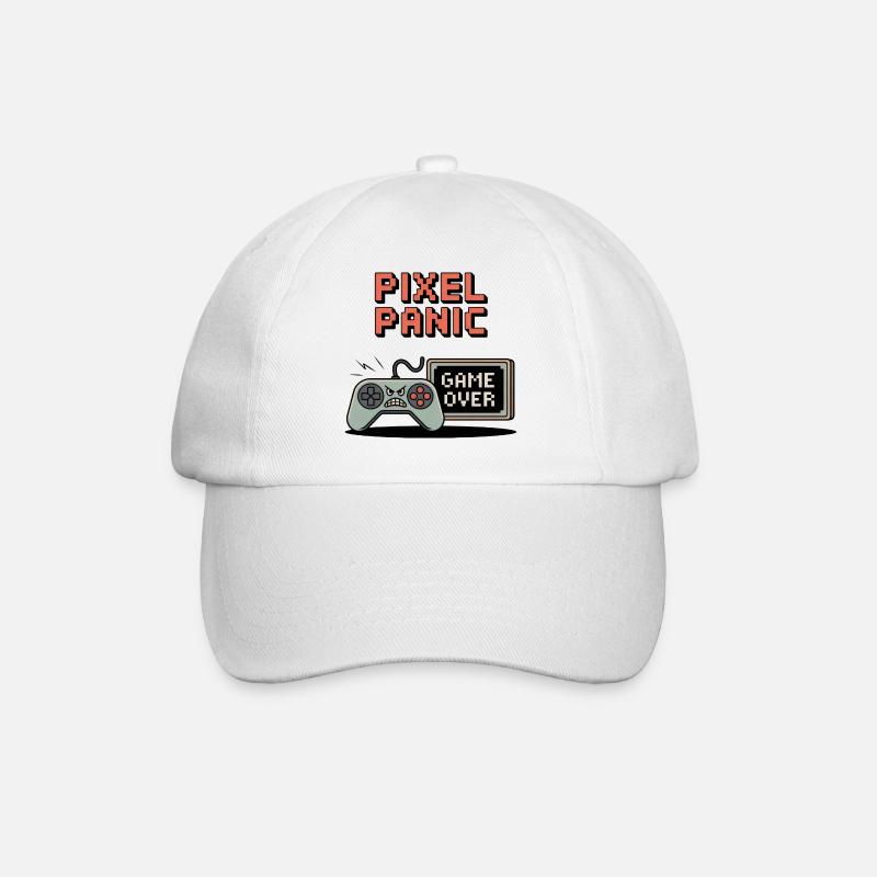 Pixel Panic – Game Over Rage Modus - Baseballkappe - Weiß/Weiß