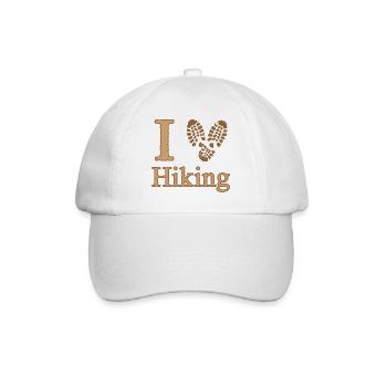 I Heart Hiking Camping Nature Walking - Baseball Cap - white/white - Front