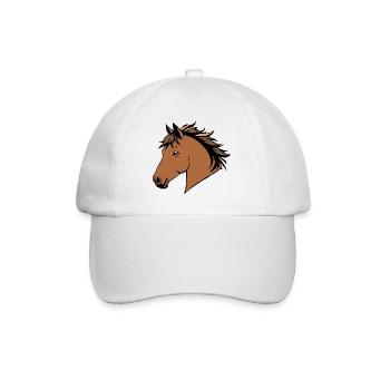 Horse Horses Horse Head T-shirt Gift Rider - Baseball Cap - white/white - Front