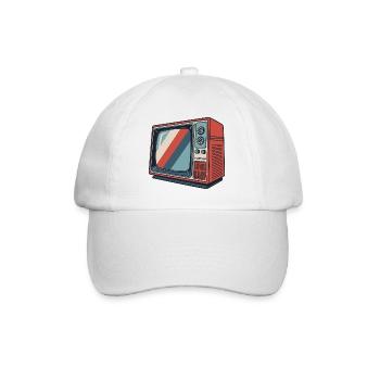 Retro TV Stripes Vintage Pattern - Baseball Cap - white/white - Front