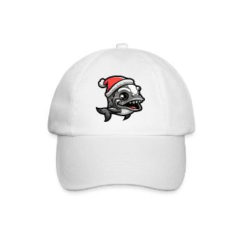 Noël de poisson piranha - Casquette classique - blanc/blanc - Devant