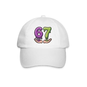 67 - T-shirt Brainrot drôle - Casquette classique - blanc/blanc - Devant