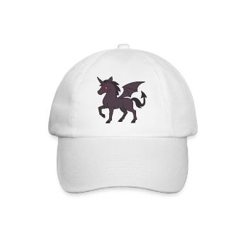 Licorne Démoniaque Sombre aux Ailes et aux Yeux Rouges - Casquette classique - blanc/blanc - Devant