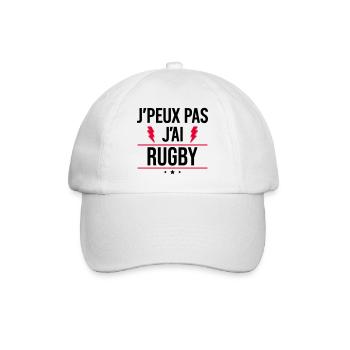 J’peux pas j’ai rugby Humour Rugby - Casquette classique - blanc/blanc - Devant