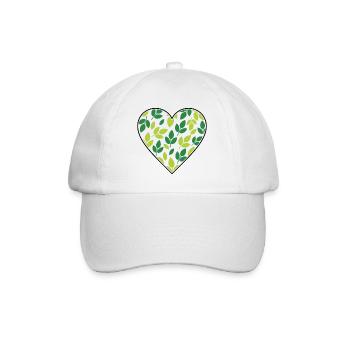 Cœur Feuilles Nature Environnement Amour Vecteur - Casquette classique - blanc/blanc - Devant