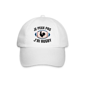 I can't I have rugby - Baseball Cap - white/white - Front