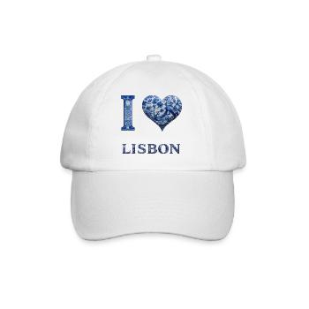 Lissabon – Architektur in Blau - Baseballkappe - Weiß/Weiß - Vorne