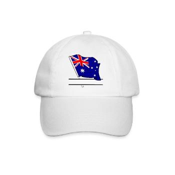 Vlaggen_Australie_ - Baseballkappe - Weiß/Weiß - Vorne