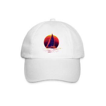 Retro Segeln - Baseballkappe - Weiß/Weiß - Vorne