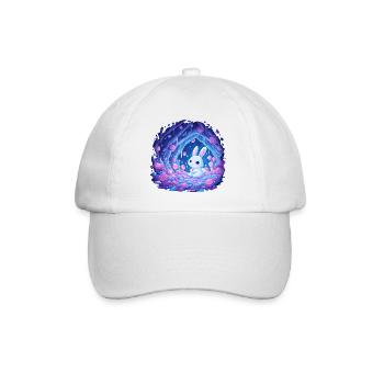 Moonlight Rabbit in the Rose Forest - Baseball Cap - white/white - Front