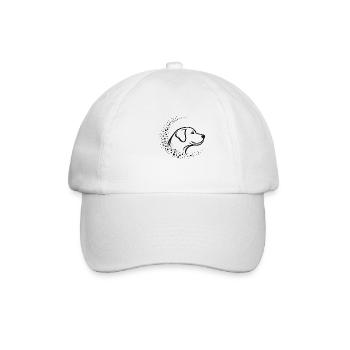 Minimal Dog Muzzle – Abstract Line Art Design - Baseball Cap - white/white - Front