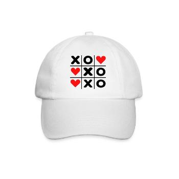 Cute Heart Pattern Love Minimal Design - Baseball Cap - white/white - Front