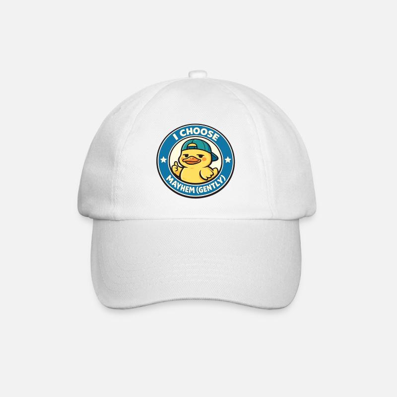 I choose chaos gently duck - Baseball Cap - white/white
