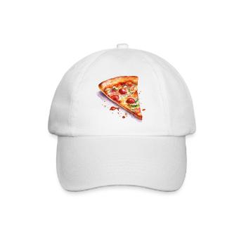 Aquarell Pizza  - Baseballkappe - Weiß/Weiß - Vorne