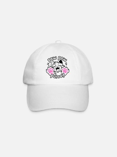 Paw Paw Purray Cat | Funny paw motif - Baseball Cap - white/white