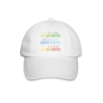 Bunte Fahrräder Fahrrad Geschenk - Baseballkappe - Weiß/Weiß - Vorne