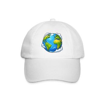 Erde Welt Planet - Baseballkappe - Weiß/Weiß - Vorne