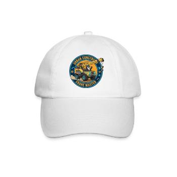 Cool Penguin Crane Operator Construction Worker Cartoon - Baseball Cap - white/white - Front