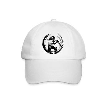 Cricket Woman Silhouette - Baseball Cap - white/white - Front