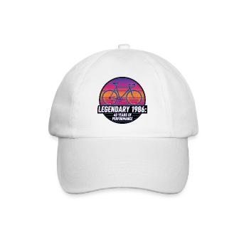 Legendary 1986 Vintage Road Bike 40th Birthday - Baseball Cap - white/white - Front