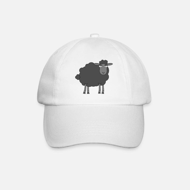 Baaaa-d bis zum Knochen | Illustration des Schwarzen Schafs - Baseballkappe - Weiß/Weiß