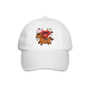 Cheval drôle pour la Saint-Valentin - Casquette classique - blanc/blanc - Devant