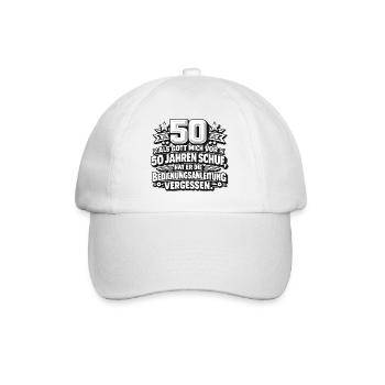 50 Jahre: Bedienungsanleitung Vergessen - Baseballkappe - Weiß/Weiß - Vorne