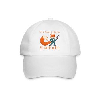 Fuchs Geheimagent im Anzug aka der Sparfuchs - Baseballkappe - Weiß/Weiß - Vorne