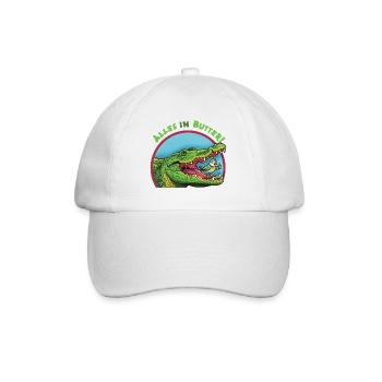 Alligator and bird: Everything is fine! - Baseball Cap - white/white - Front