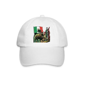 Wild Boar Huntress Italy Flag Italian - Baseball Cap - white/white - Front