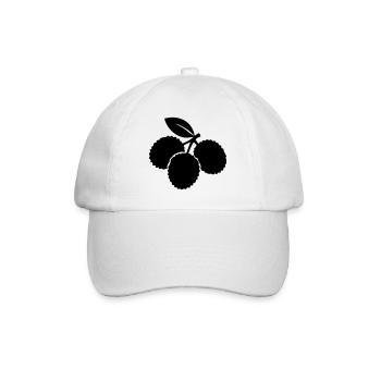 Lychee Silhouette – Exotic Fruit Design - Baseball Cap - white/white - Front