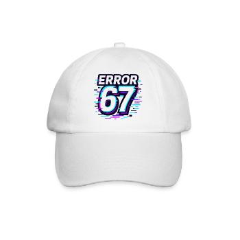 Error 67 Six Seven Glitch Cyber Meme Gift Idea - Baseball Cap - white/white - Front