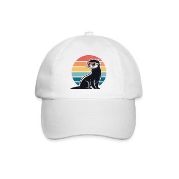 Retro ferret in the sun - Baseball Cap - white/white - Front