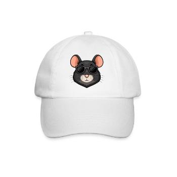 Mouse chic schwarze Brille - Baseballkappe - Weiß/Weiß - Vorne