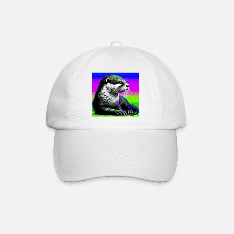 otter - Baseball Cap - white/white