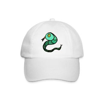 Schlange Reptilien Kinder - Baseballkappe - Weiß/Weiß - Vorne