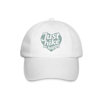 Just hike be happy Herz Typo - Baseballkappe - Weiß/Weiß - Vorne