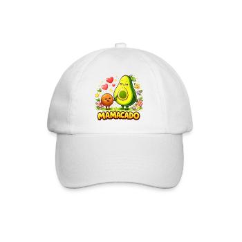 Mamacado Avocado - Lustiges Mama Kawaii Design - Baseballkappe - Weiß/Weiß - Vorne