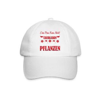 Une femme ne peut pas survivre avec du vin seul. Jardin - Casquette classique - blanc/blanc - Devant