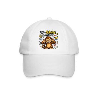 Nen Scheiss muss ich Affe - Baseballkappe - Weiß/Weiß - Vorne