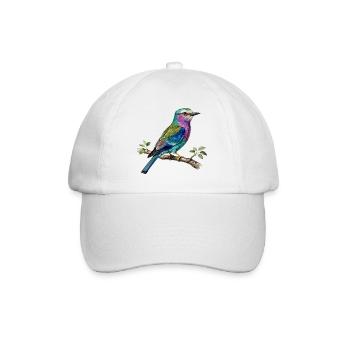 Long-stranded roller – naturalistic engraving - Baseball Cap - white/white - Front