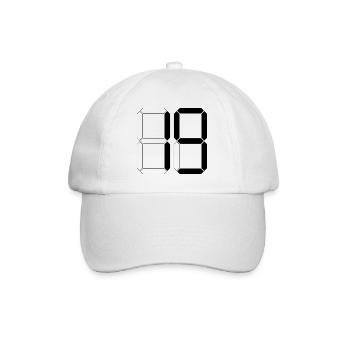 NUMBER 19 Nineteen Birthday Gift Digital - Baseball Cap - white/white - Front