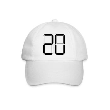 NUMÉRO 20 Vingt Cadeaux d’anniversaire numériques - Casquette classique - blanc/blanc - Devant