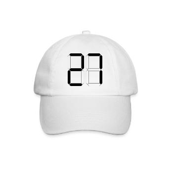 NUMMER 27 Siebenundzwanzig Geschenk Digital - Baseballkappe - Weiß/Weiß - Vorne