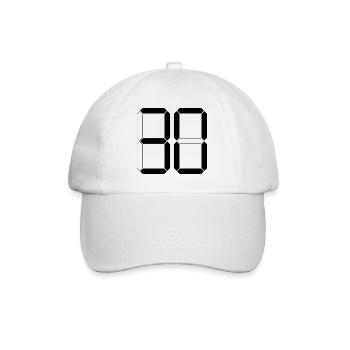 NUMBER 30 Thirty Birthday Gift Digital - Baseball Cap - white/white - Front